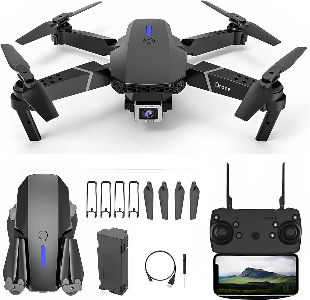Foldable-Drone-With-Camera-For-Adults-4k-1080P-HD-Drones-Toys-GPS-Auto-Return-One-Touch-Take-off-and-Landing-Drones-240-ct Double Battery Double Camera