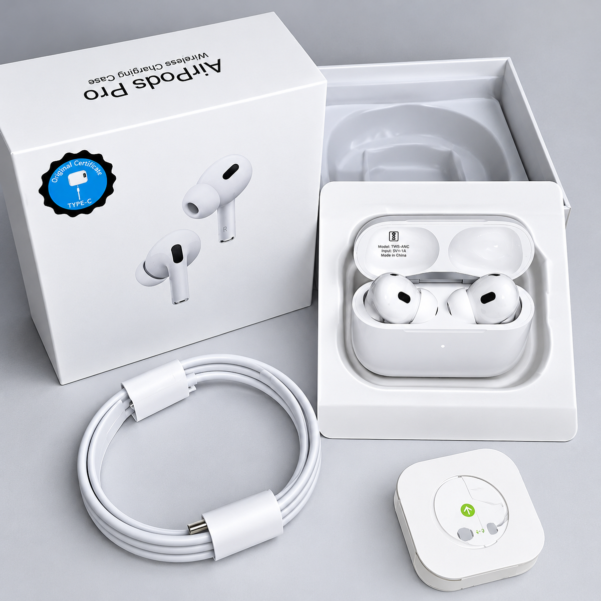 Wave Pods pro ( 2nd Gen. ) –True Wireless Earbuds with Type C Charging | Premium White Bluetooth Earphones with Active Noise Cancellation, Transparency Mode, Touch Sensor
